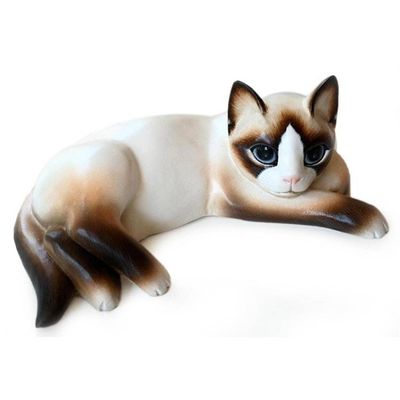 Alternate image for Wood statuette Thoughtful Cat