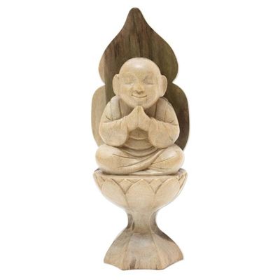 Alternate image for Hand-Carved Wood Sculpture King of Buddhas