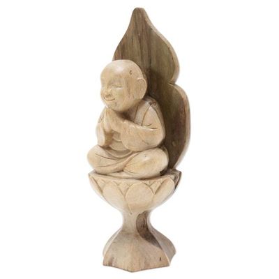 Alternate image for Hand-Carved Wood Sculpture King of Buddhas