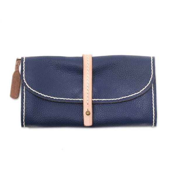 Alternate image for Handmade Leather Clutch in Solid Navy from Bali Solid Elegance in Navy
