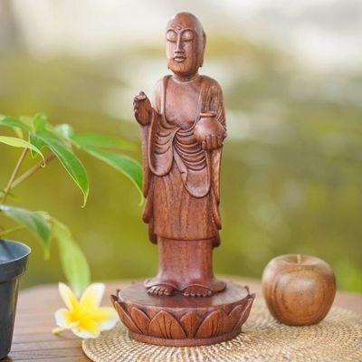 Alternate image for Unique Suar Wood Sculpture Buddhas Holy Blessing