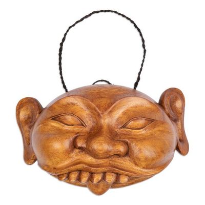Alternate image for Jackfruit Wood Door-Hanging Bell Hand-Carved in Bali Balinese Inspiration