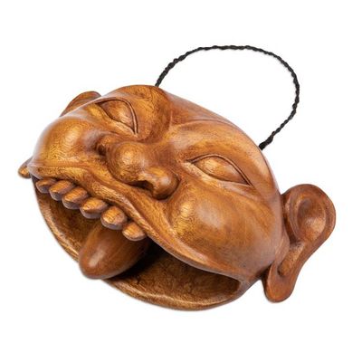 Alternate image for Jackfruit Wood Door-Hanging Bell Hand-Carved in Bali Balinese Inspiration