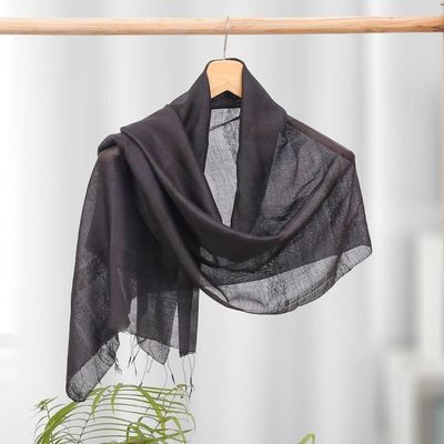 Primary image for Handwoven Rayon and Silk Scarf Black Harmony