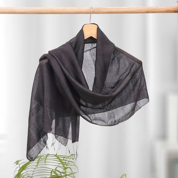 Alternate image for Handwoven Rayon and Silk Scarf Black Harmony
