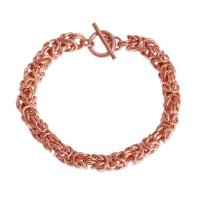 Alternate image for Handcrafted Copper Byzantine Chain Bracelet from Mexico Bright Creativity