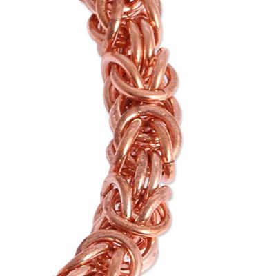 Alternate image for Handcrafted Copper Byzantine Chain Bracelet from Mexico Bright Creativity