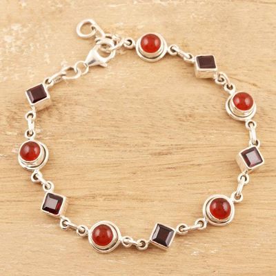 Primary image for Faceted Garnet and Carnelian Cabochon Bracelet Radiant Geometry