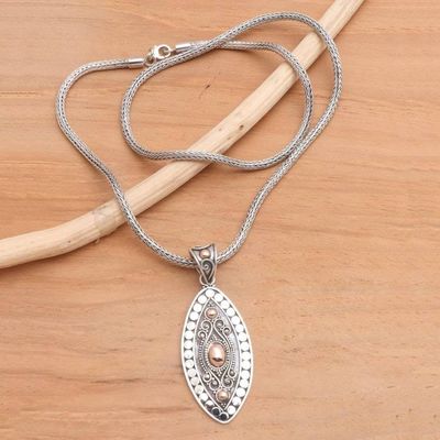 Alternate image for Handcrafted 18k Gold and Silver Pendant Necklace Mahabharata