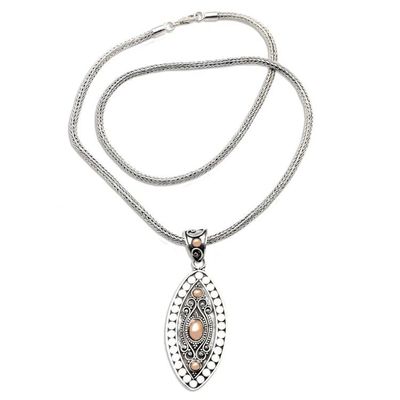 Alternate image for Handcrafted 18k Gold and Silver Pendant Necklace Mahabharata