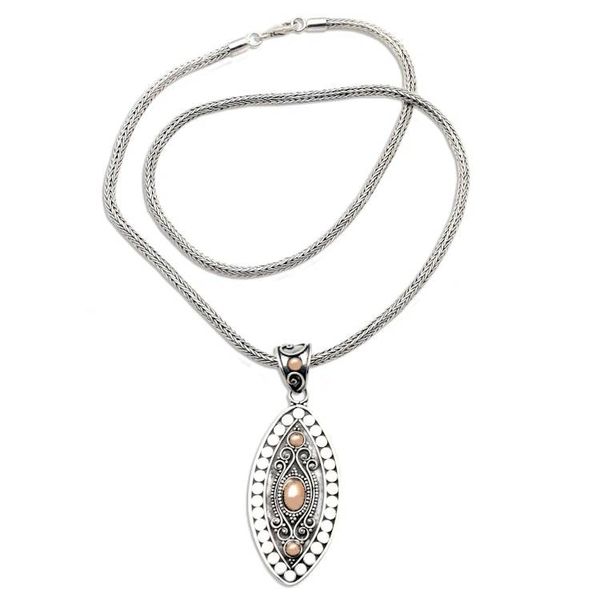 Alternate image for Handcrafted 18k Gold and Silver Pendant Necklace Mahabharata