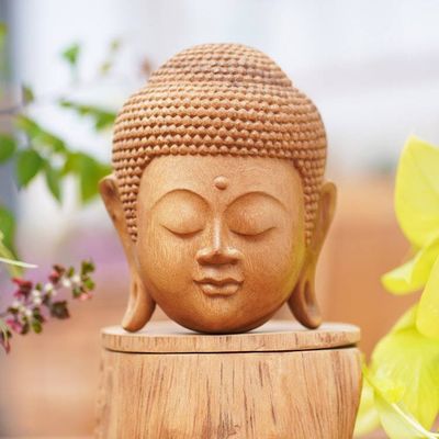 Primary image for Natural Finish Suar Wood Buddha Mask from Bali Buddha