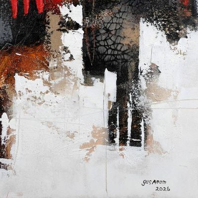 Alternate image for Inspirational Abstract Acrylic Painting with White Accents The Dilemma of Success