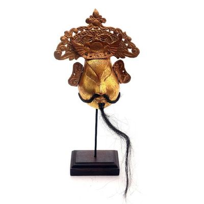 Alternate image for Handmade Wood and Copper Mask on Stand Royal Elder