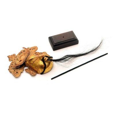 Alternate image for Handmade Wood and Copper Mask on Stand Royal Elder