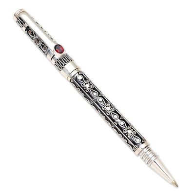 Alternate image for Keepsake Sterling and Garnet Ballpoint Pen Balinese Petals