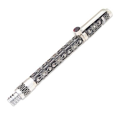 Alternate image for Keepsake Sterling and Garnet Ballpoint Pen Balinese Petals