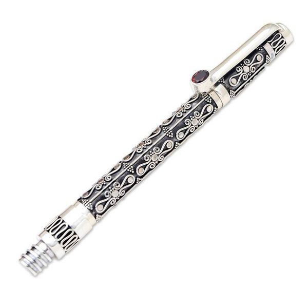 Alternate image for Keepsake Sterling and Garnet Ballpoint Pen Balinese Petals