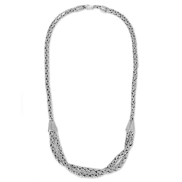 Alternate image for Hand Made Sterling Silver Chain Necklace from Indonesia Inseparable Duo