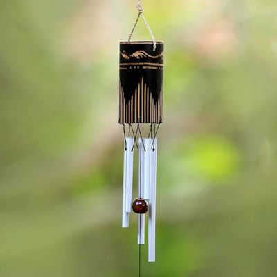 Alternate image for Bamboo and Aluminum Wind Chime Hand Made in Bali Singing Vines