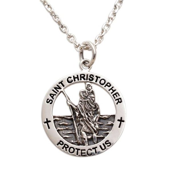 Alternate image for Saint Christopher Sterling Silver Pendant Necklace from Java Saint Christopher