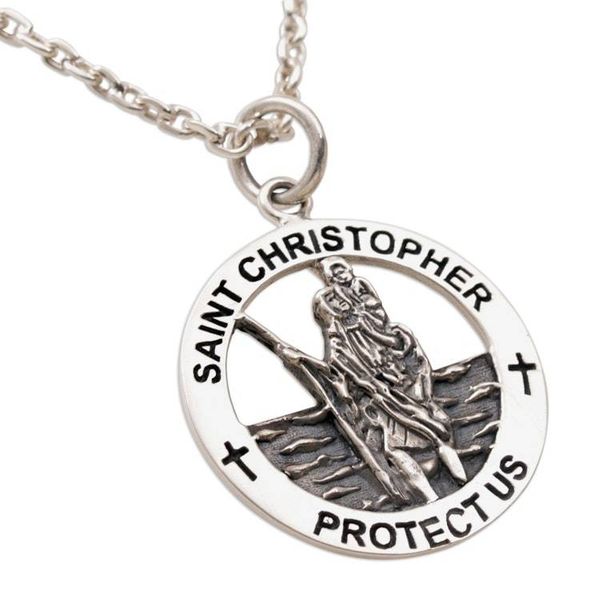 Alternate image for Saint Christopher Sterling Silver Pendant Necklace from Java Saint Christopher