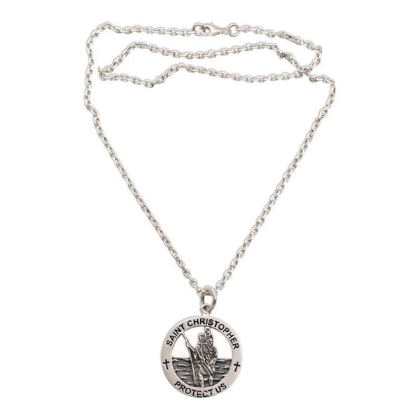 Alternate image for Saint Christopher Sterling Silver Pendant Necklace from Java Saint Christopher