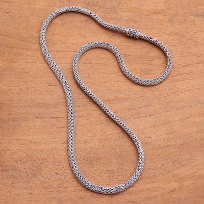 Primary image for 22-Inch Sterling Silver Foxtail Chain Necklace from Bali Royal Desire
