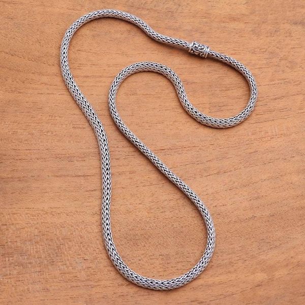 Alternate image for 22-Inch Sterling Silver Foxtail Chain Necklace from Bali Royal Desire