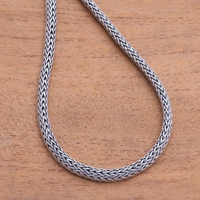Alternate image for 22-Inch Sterling Silver Foxtail Chain Necklace from Bali Royal Desire