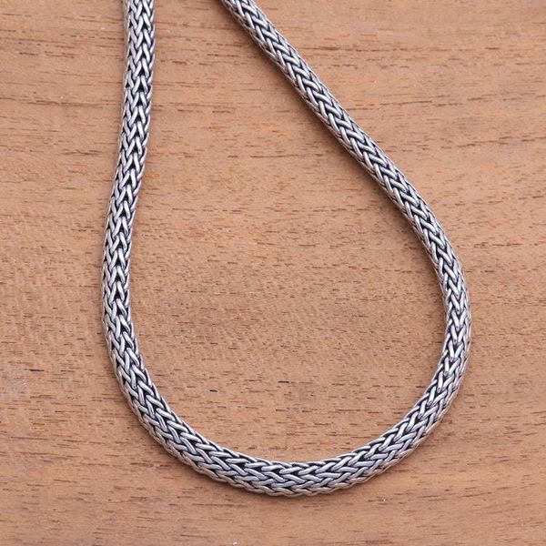 Alternate image for 22-Inch Sterling Silver Foxtail Chain Necklace from Bali Royal Desire