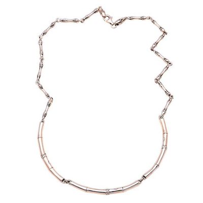 Alternate image for Bamboo Pattern Sterling Silver Link Necklace from Indonesia Bamboo Stalks