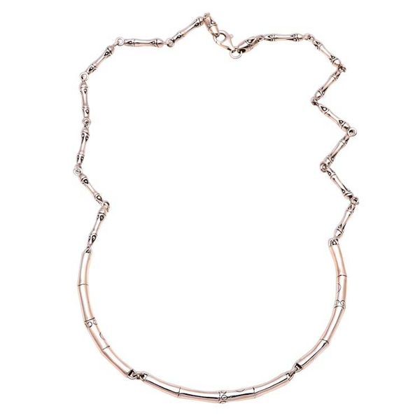 Alternate image for Bamboo Pattern Sterling Silver Link Necklace from Indonesia Bamboo Stalks