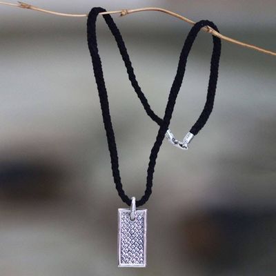 Alternate image for Mens Sterling Silver Pendant Necklace Patience