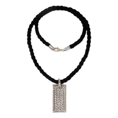 Alternate image for Mens Sterling Silver Pendant Necklace Patience