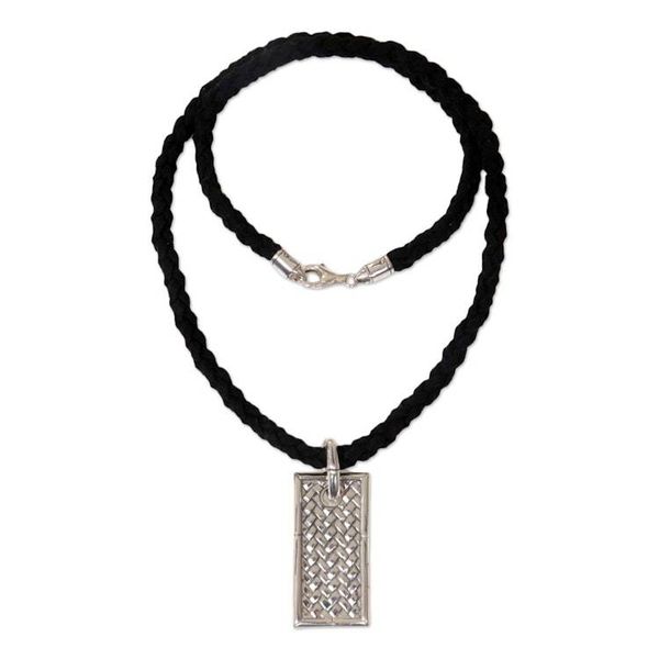 Alternate image for Mens Sterling Silver Pendant Necklace Patience