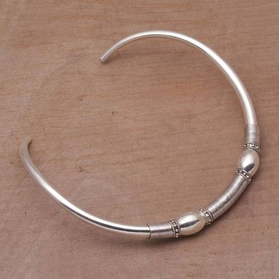 Alternate image for Sterling Silver Bubble and Dot Motif Collar Necklace Bubble Queen