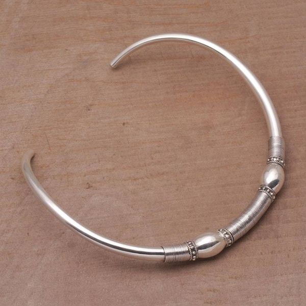 Alternate image for Sterling Silver Bubble and Dot Motif Collar Necklace Bubble Queen