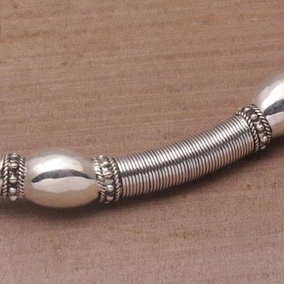 Alternate image for Sterling Silver Bubble and Dot Motif Collar Necklace Bubble Queen
