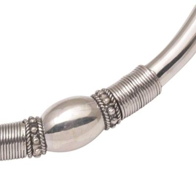 Alternate image for Sterling Silver Bubble and Dot Motif Collar Necklace Bubble Queen