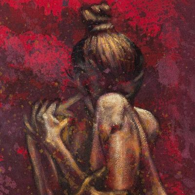 Alternate image for Female Portrait in Oil and Acrylic on Canvas The Last Trauma