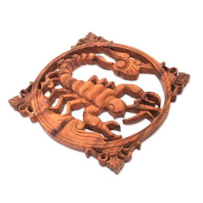 Alternate image for Suar Wood Scorpion Relief Panel from Bali Scorpion