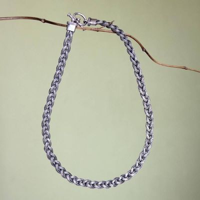 Primary image for Mens sterling silver necklace Naga Braid