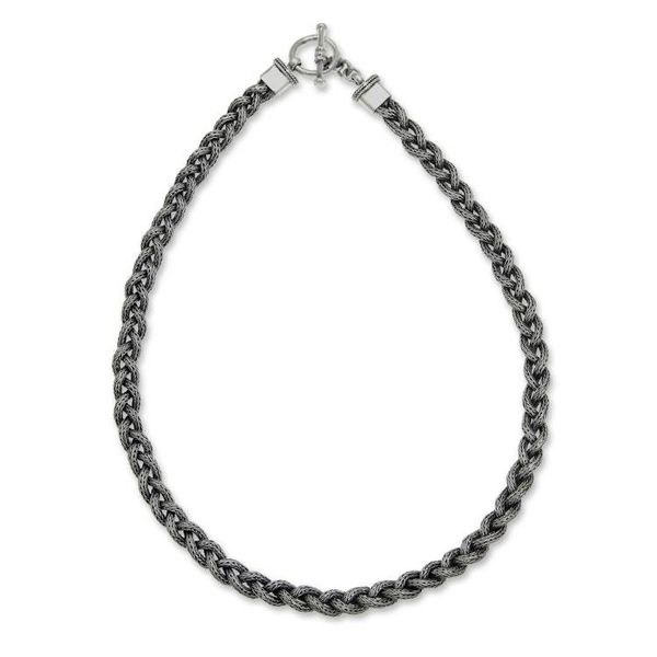 Alternate image for Mens sterling silver necklace Naga Braid