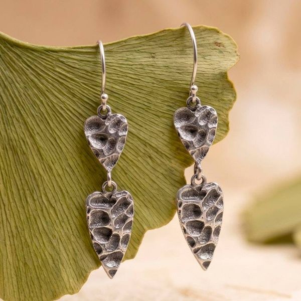 Alternate image for Modern Oxidized Sterling Silver Dangle Earrings from Bali Timeless Vestiges