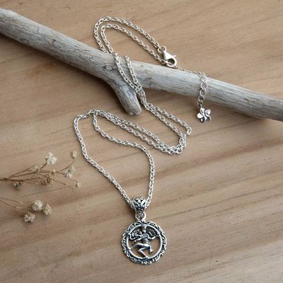 Primary image for Sterling Silver Pendant Necklace of Deity Shiva from Bali Dancing Shiva