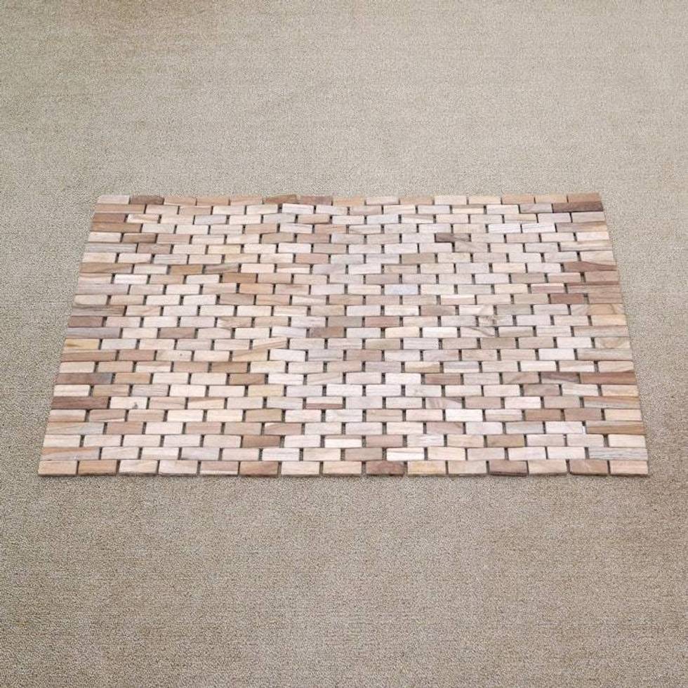 Hand Made Teak Wood Mat from Java 'Surabaya Sidewalk'