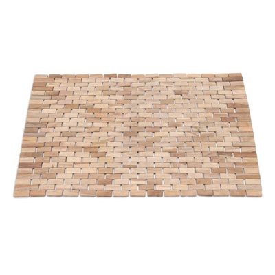 Alternate image for Hand Made Teak Wood Mat from Java Surabaya Sidewalk