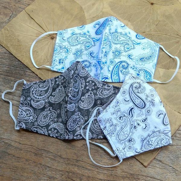 Alternate image for Hand Made Paisley Cotton Face Masks from Java Set of 3 Perfect in Paisley
