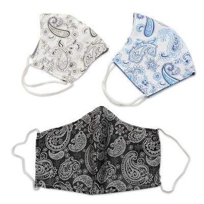 Alternate image for Hand Made Paisley Cotton Face Masks from Java Set of 3 Perfect in Paisley